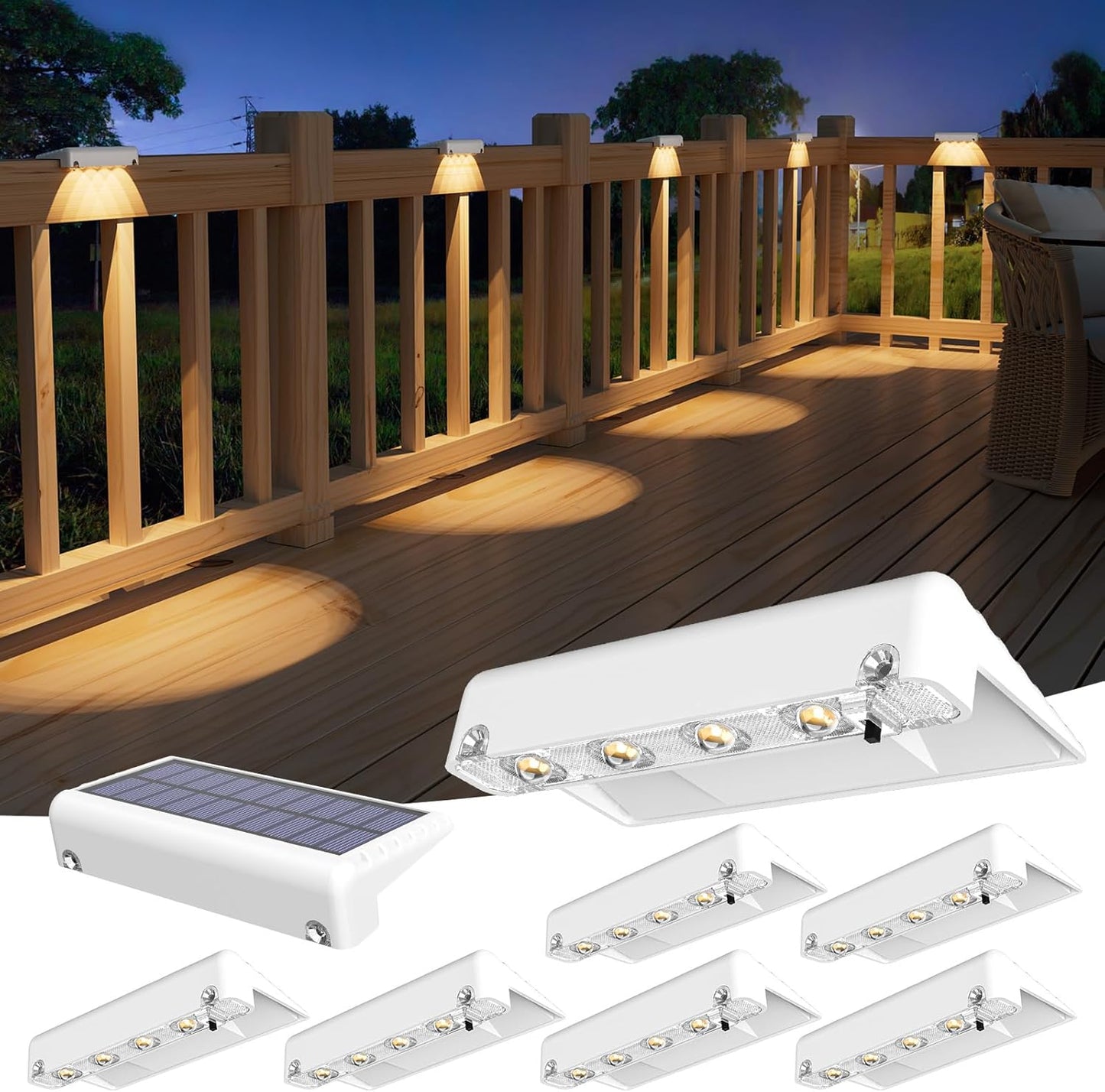 VOLISUN Solar Deck Lights 8 Pack for Outdoor Illumination Needs