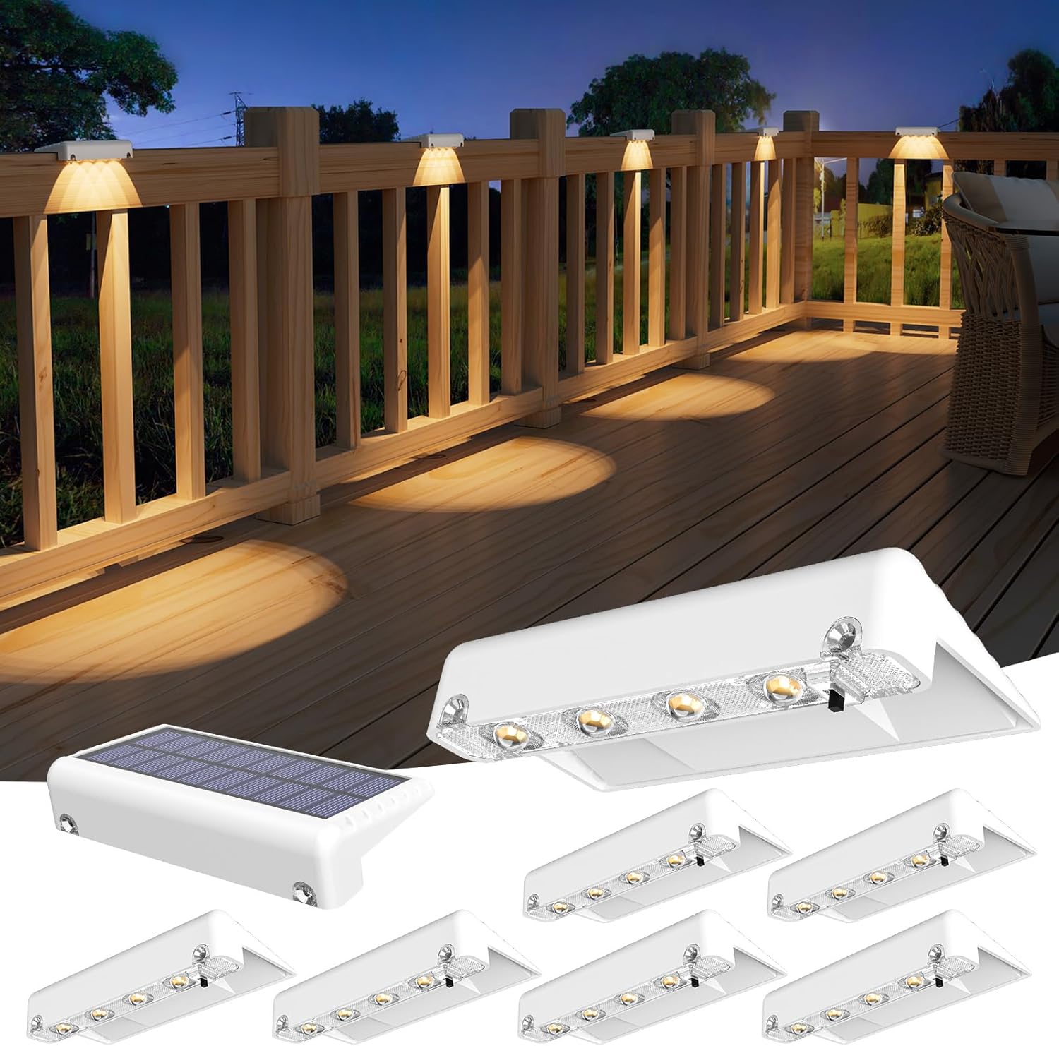 VOLISUN Solar Deck Lights 8 Pack for Outdoor Illumination Needs