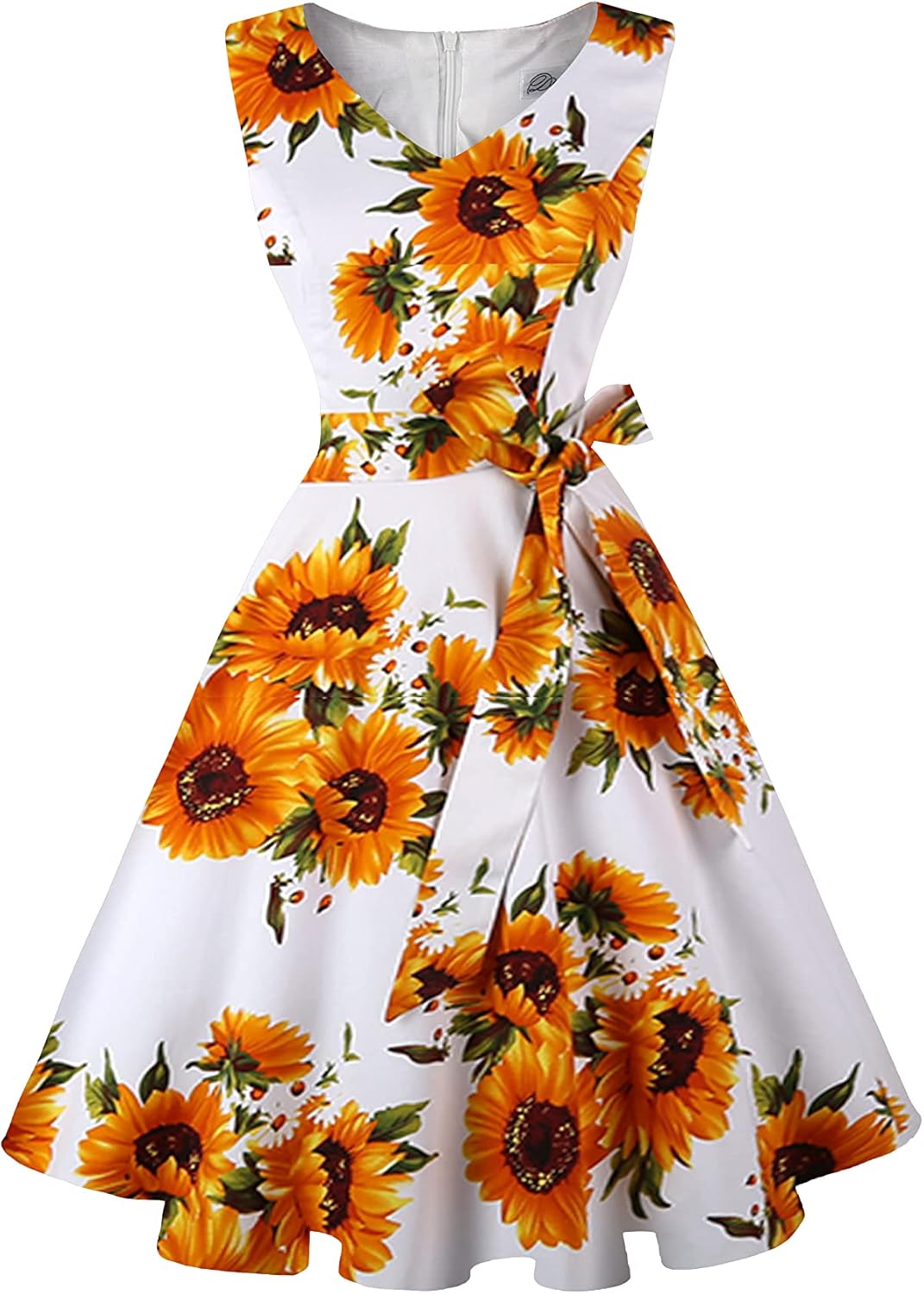 Vintage Sleeveless Cocktail Party Dress with Pockets for Women