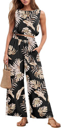 Two Piece Sets for Women Sleeveless Crop Top Wide Leg (Style MLLS)