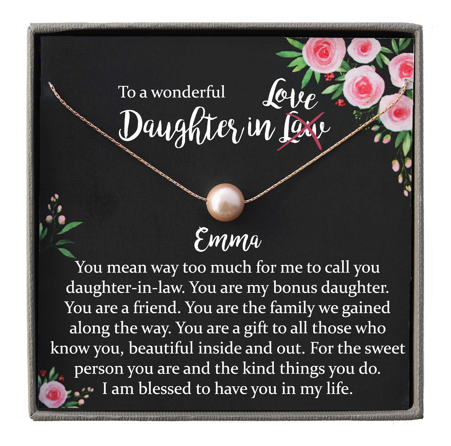 Daughter in Law Gifts Necklace with Meaningful Message