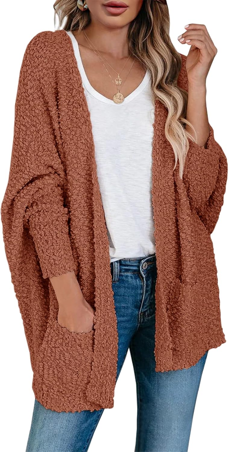Saodimallsu Women's Chunky Popcorn Cardigan for Cozy Style