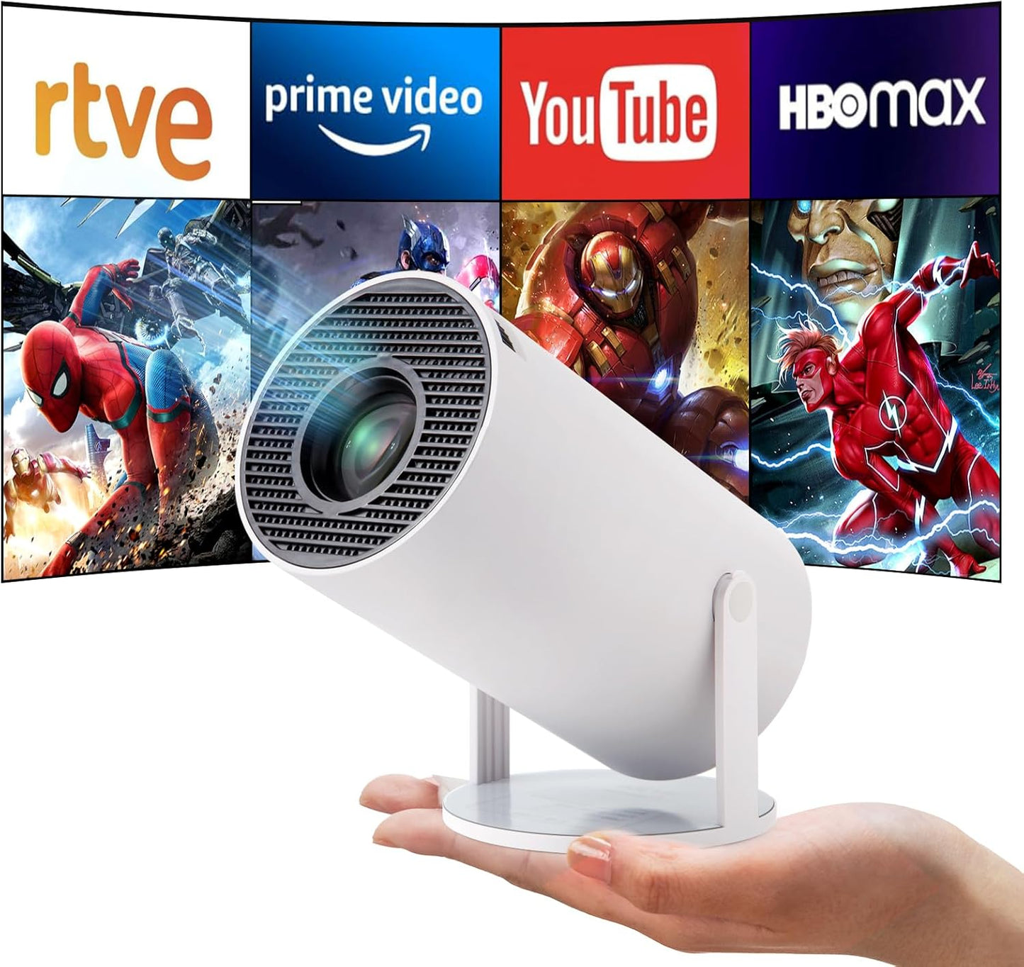 4K Mini Projector: Crisp Display, Wireless Connectivity, Android 11.0