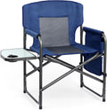 Heavy Duty Directors Chair with Side Table for Camping Comfort