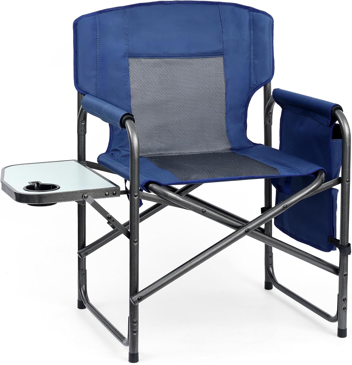 Heavy Duty Directors Chair with Side Table for Camping Comfort