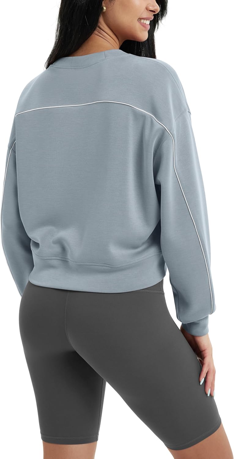 ODODOS Modal Soft Long Sleeve Cropped Sweatshirts for Women