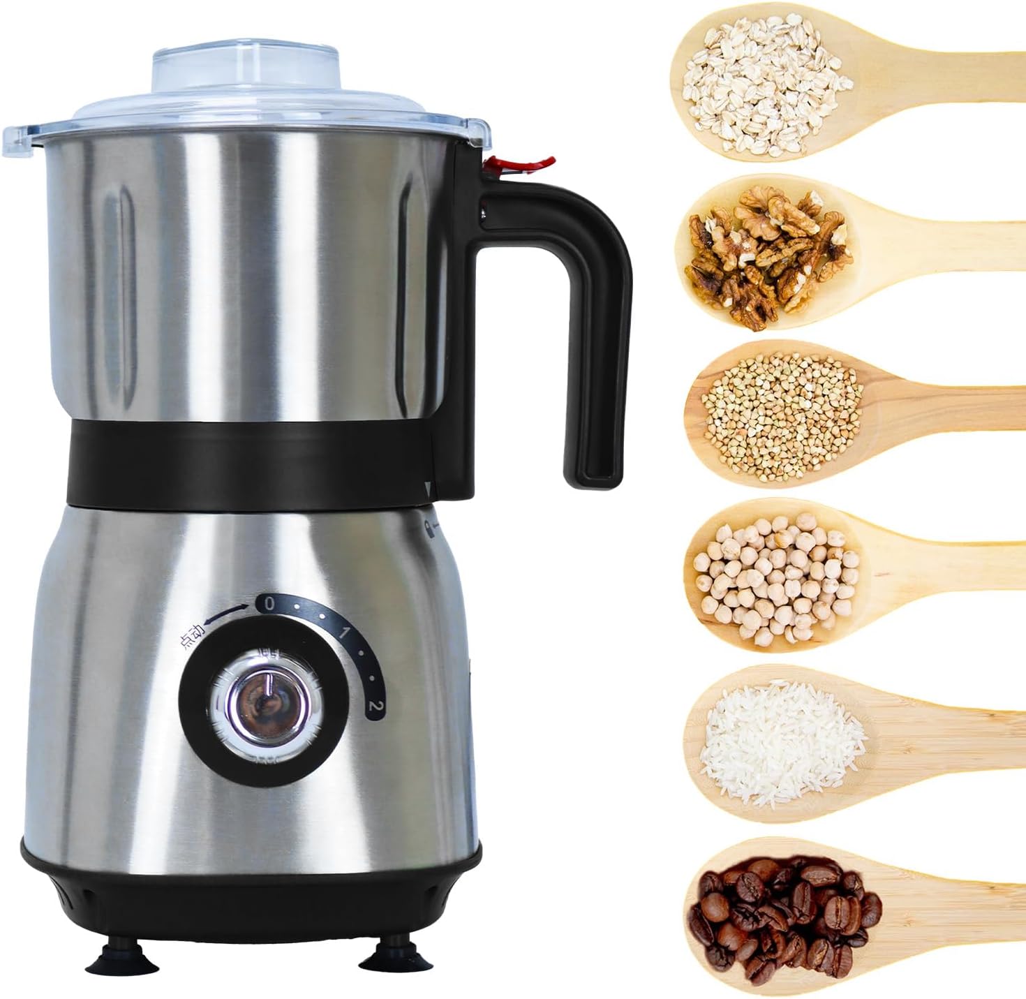 Electric Spice and Nut Grinder with 3 Stainless Steel Blades