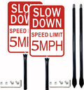 2 Pack Slow Down Sign Speed Limit 5 MPH - Reflective 14x10 in Signs
