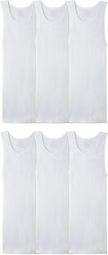 Men's 6-Pack Sleeveless Tag Free Cotton A-Shirts - Moisture Wicking