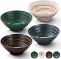 YUN TAO Ceramic Ramen Bowls Set of 4 for Noodles and Soup