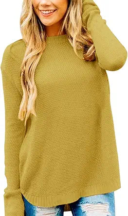 MEROKEETY Women's Long Sleeve Oversized Knit Pullover Sweater