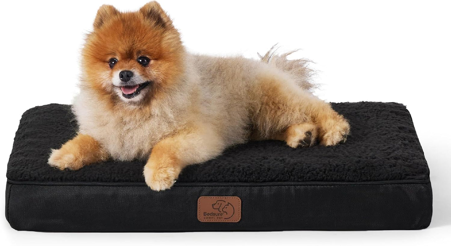 Comfy Flat Puppy Beds for Small Dogs with Orthopedic Foam