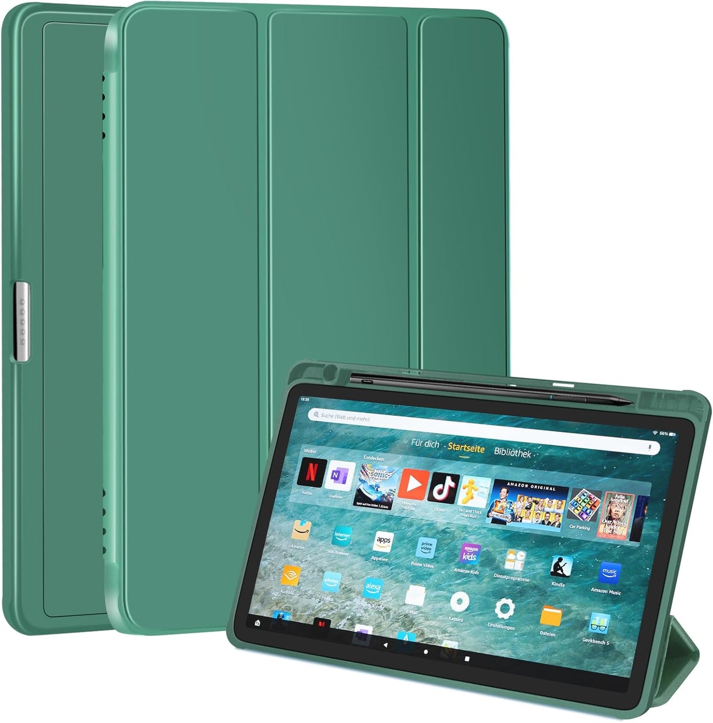 Slim Case Fits Fire Max 11 Tablet with Trifold Stand and Pen Holder