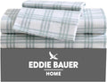 Cotton Percale King Sheets - Crisp Light Green Plaid Bedding Set