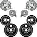Electric Stove Burner Drip Pans and Burners Kit WB31M19 WB31M20 WB30M1