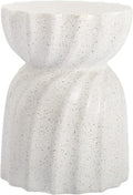 COSIEST Outdoor Side Table Graphite-like White - Concrete Hourglass
