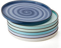 Sweese 10.5 in Porcelain Dinner Plates Set of 6 - High Edge Gradient