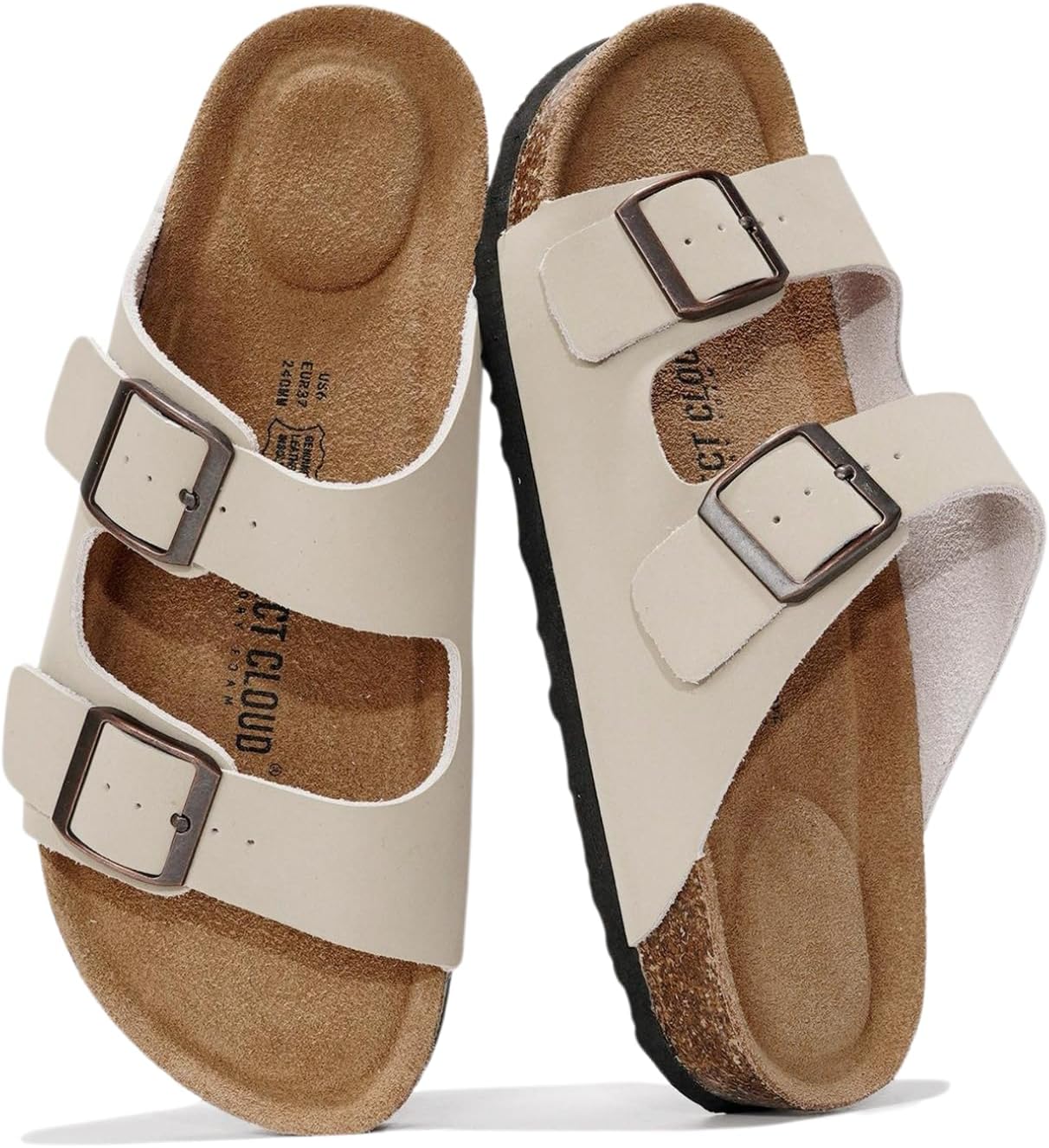 Project Cloud Genuine Leather Flat Sandals for Summer Comfort
