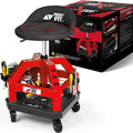 Rolling Shop Stool for Garage with Casters - Durable Adjustable Seat