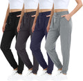 4 Pack Women's Joggers Pants Lightweight Sweatpants with Pockets