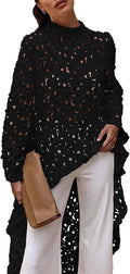 PRETTYGARDEN Women's Asymmetrical High Low Hem Blouse - Flowy Casual