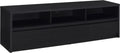 Rutland 78-Inch TV Stand and Media Console Black - Modern 3-Drawer