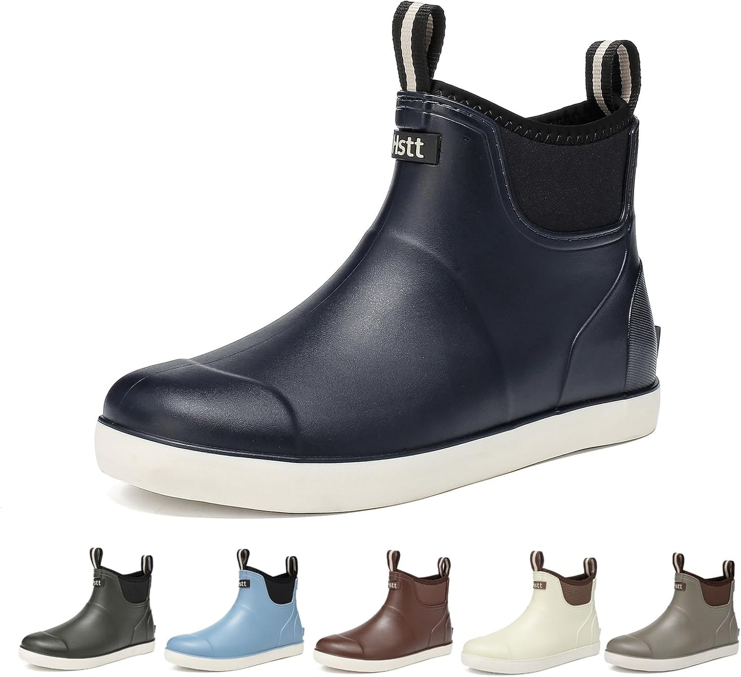 Mens Deck Boots Waterproof Ankle Boots for Fishing and Gardening