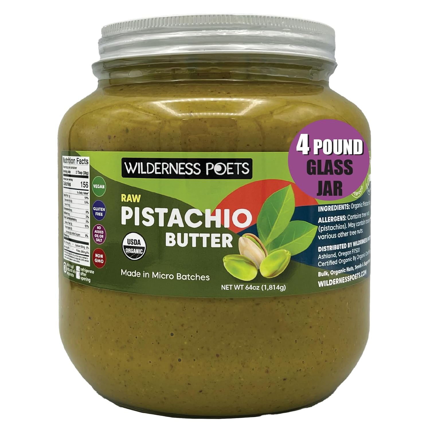 Organic Raw Pistachio Butter - Perfect for Desserts and Dishes