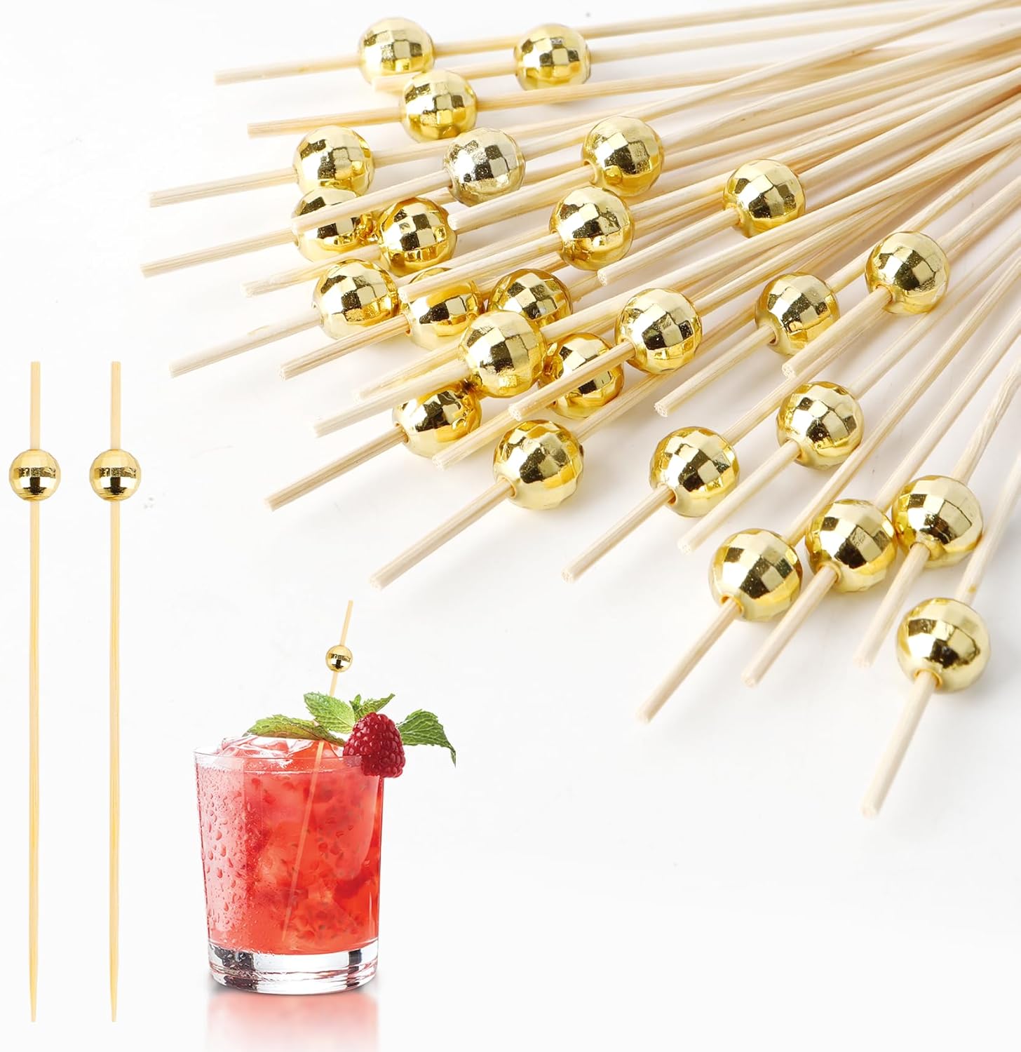 Gold Cocktail Picks - Festive Appetizer Skewers