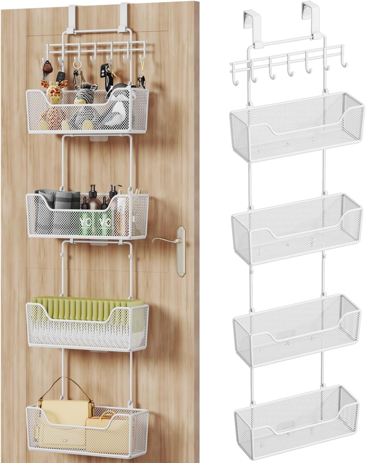 HapiRm Over Door Organizer Storage with Large Capacity Baskets
