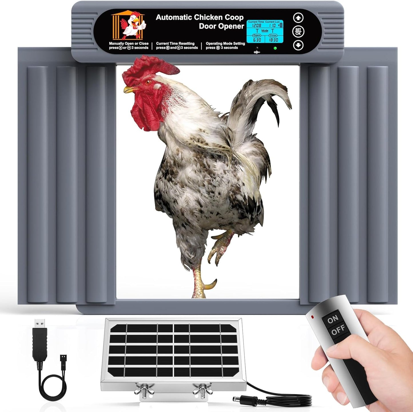 Automatic Chicken Coop Door with Solar Power and Remote Control