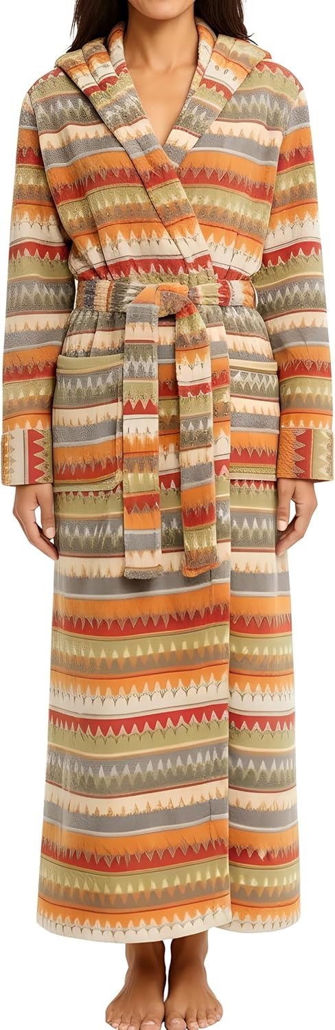 Long Plush Bathrobe with Hood for Women - Cozy & Stylish