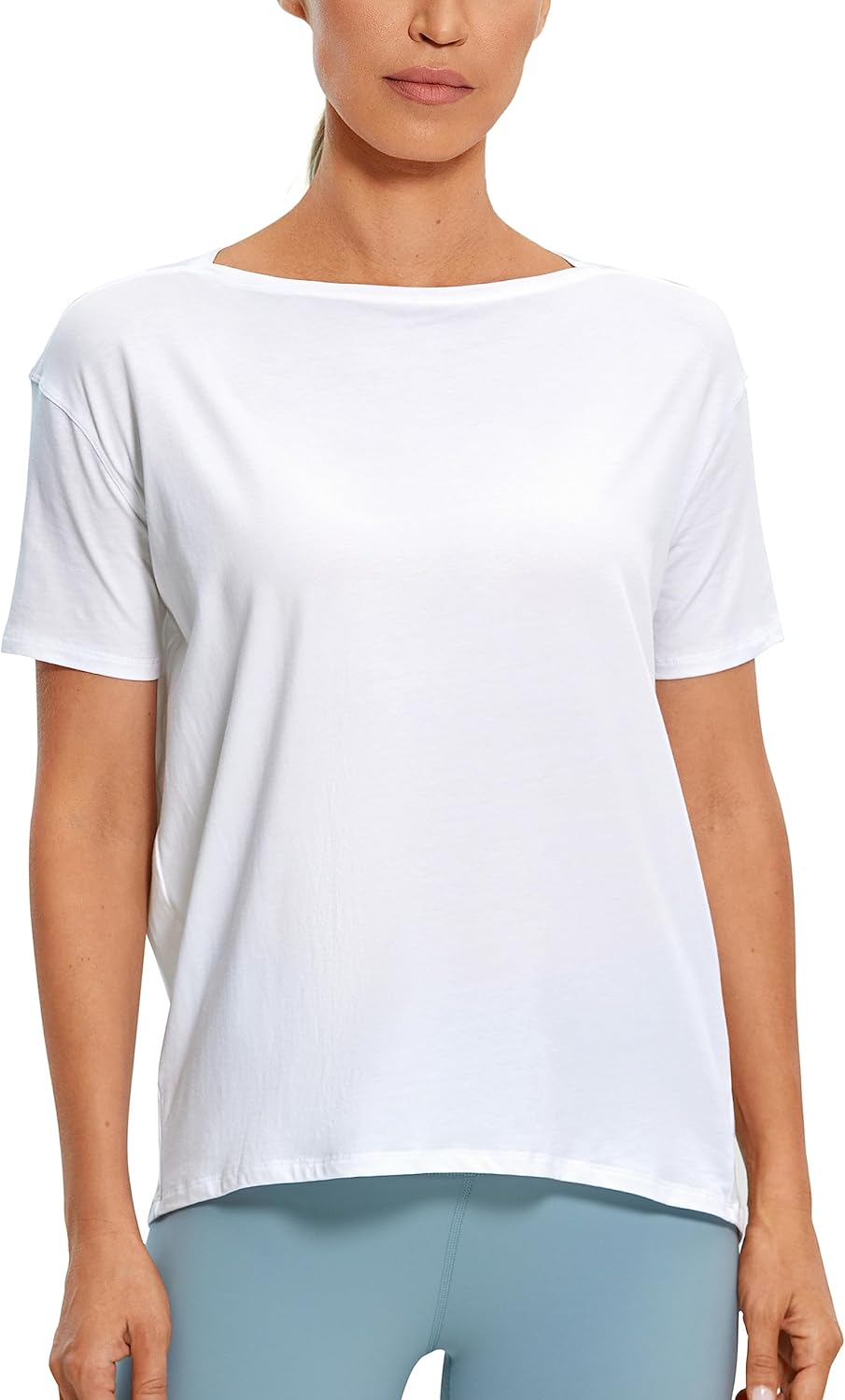 CRZ YOGA Pima Cotton Gym Tee - Loose Fit Comfort
