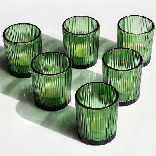 Green Votive Candle Holders Set of 24 for Home & Christmas