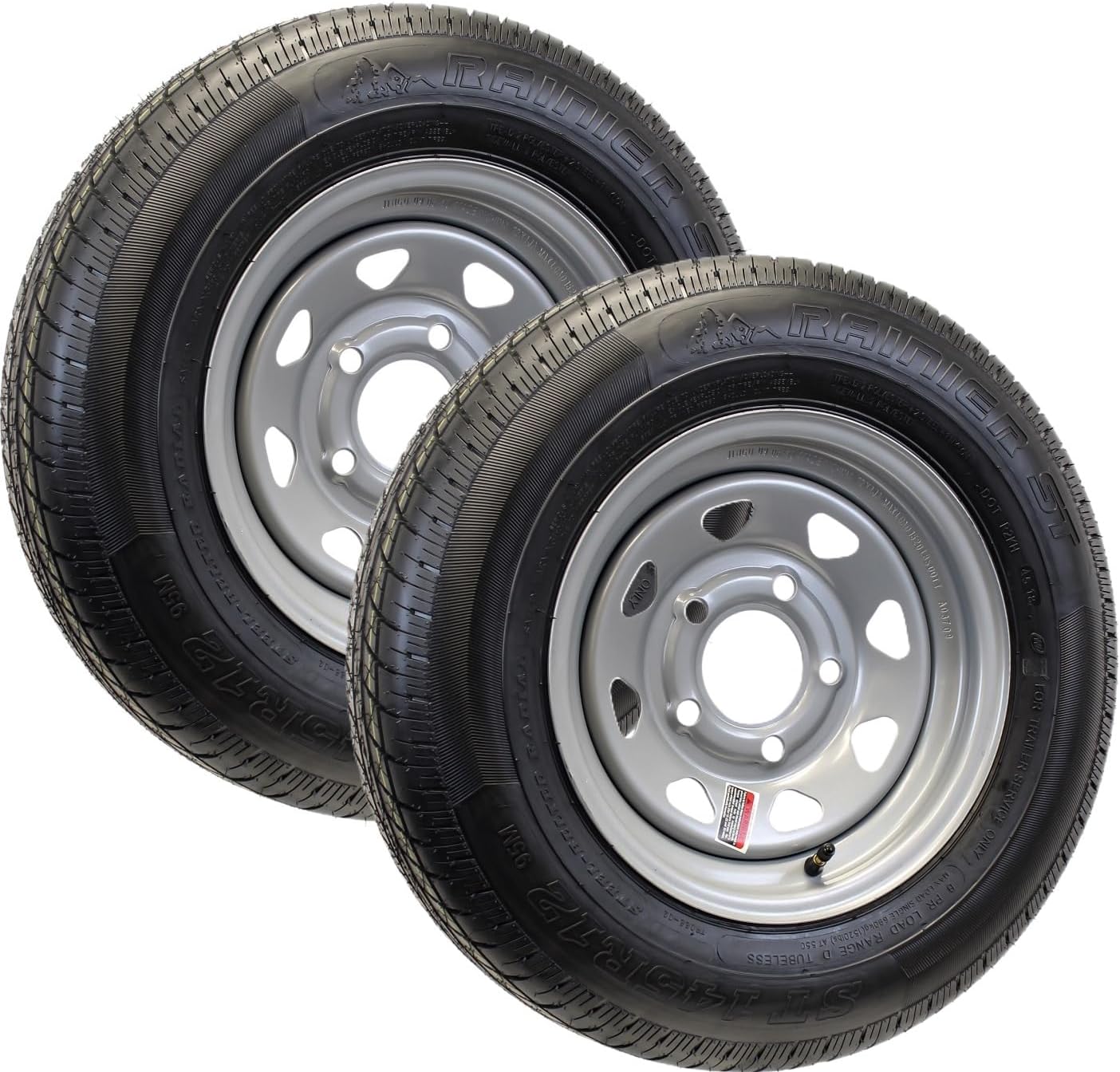 eCustomrim 2-Pack Radial Trailer Tire On Rim ST145R12 Load Range D