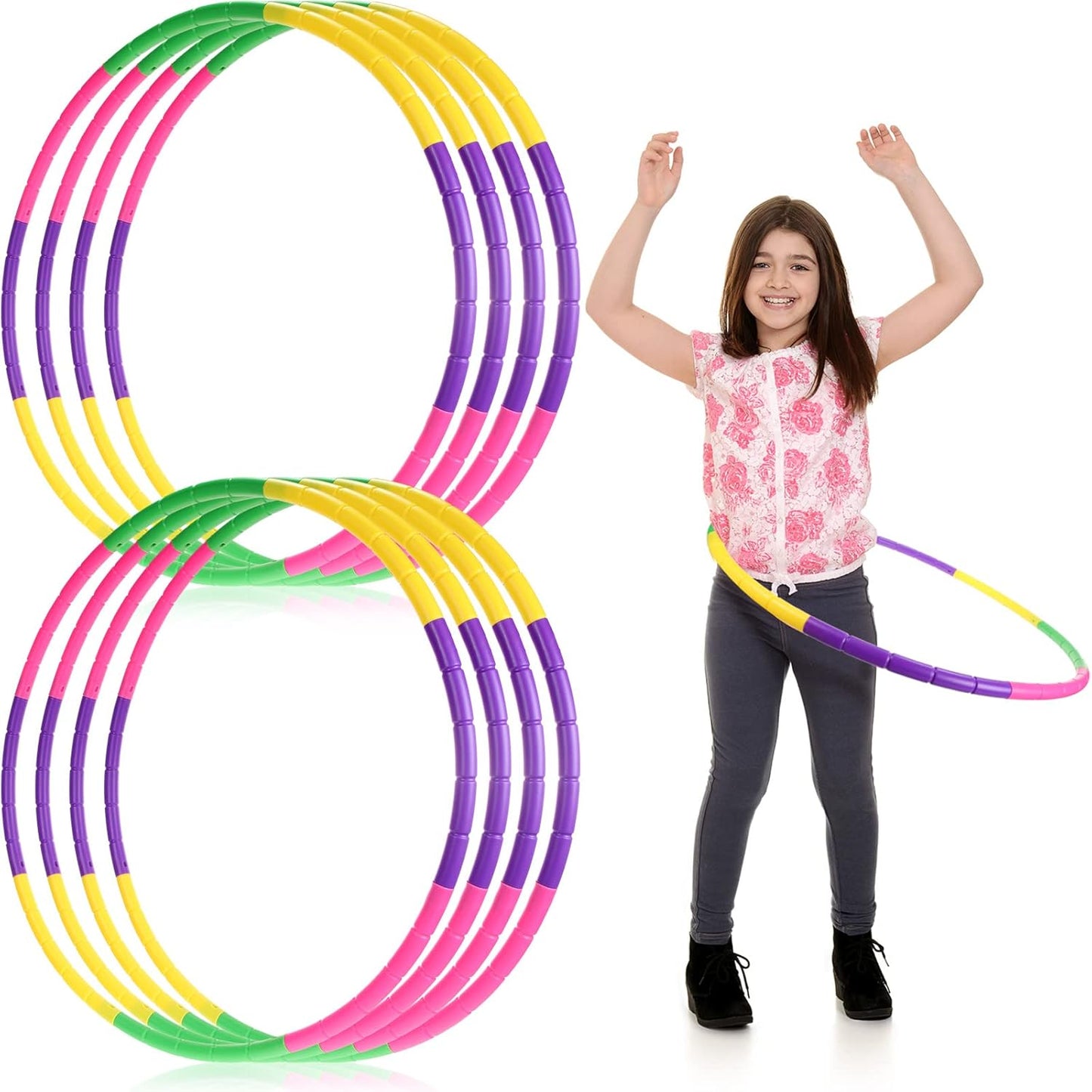 Chivao 8 Pack Color Detachable Hoop Fitness Rings for Fun