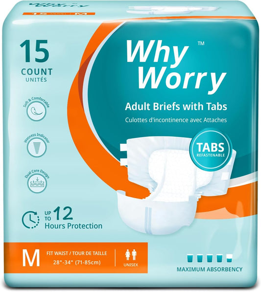 Overnight Absorbent Adult Diapers - Odor Control - 15 ct
