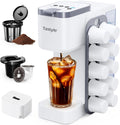 Hot & Iced Coffee Maker with Magnetic K-Pod Organizer for 4-5 Cups