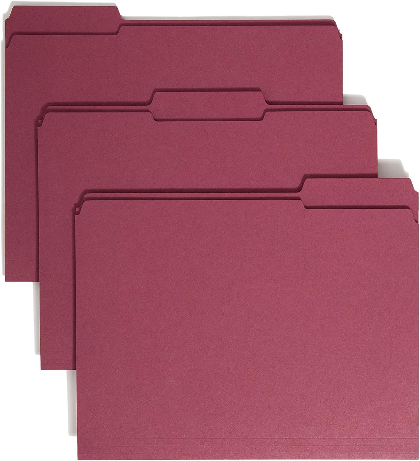 Smead File Folder Reinforced 1/3-Cut Tab Maroon 100ft