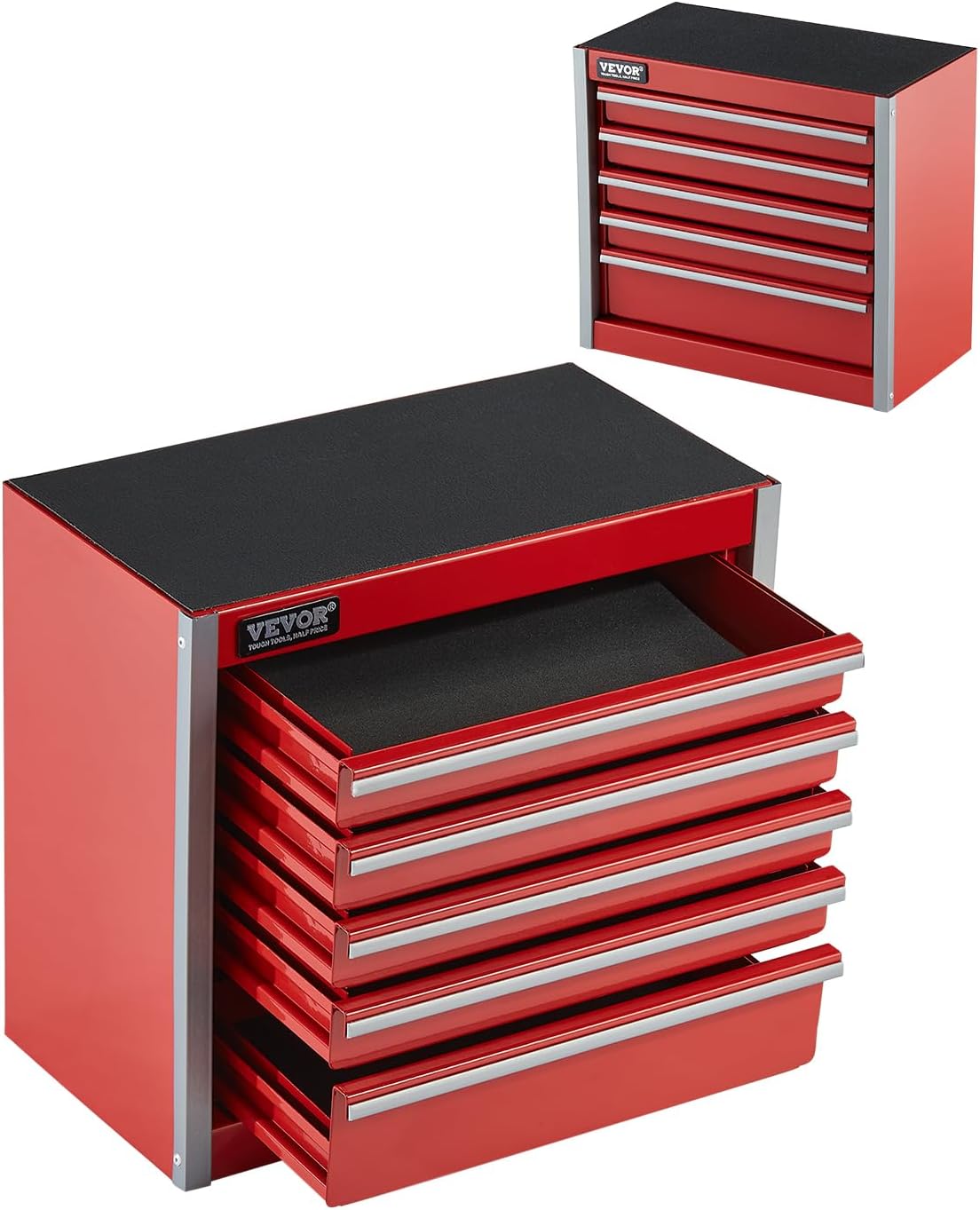 VEVOR Portable Metal Tool Box with 5 Drawers for Organization