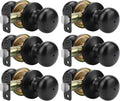 Goldenwarm Matte Black Interior Door Knobs 6 Pack - Privacy