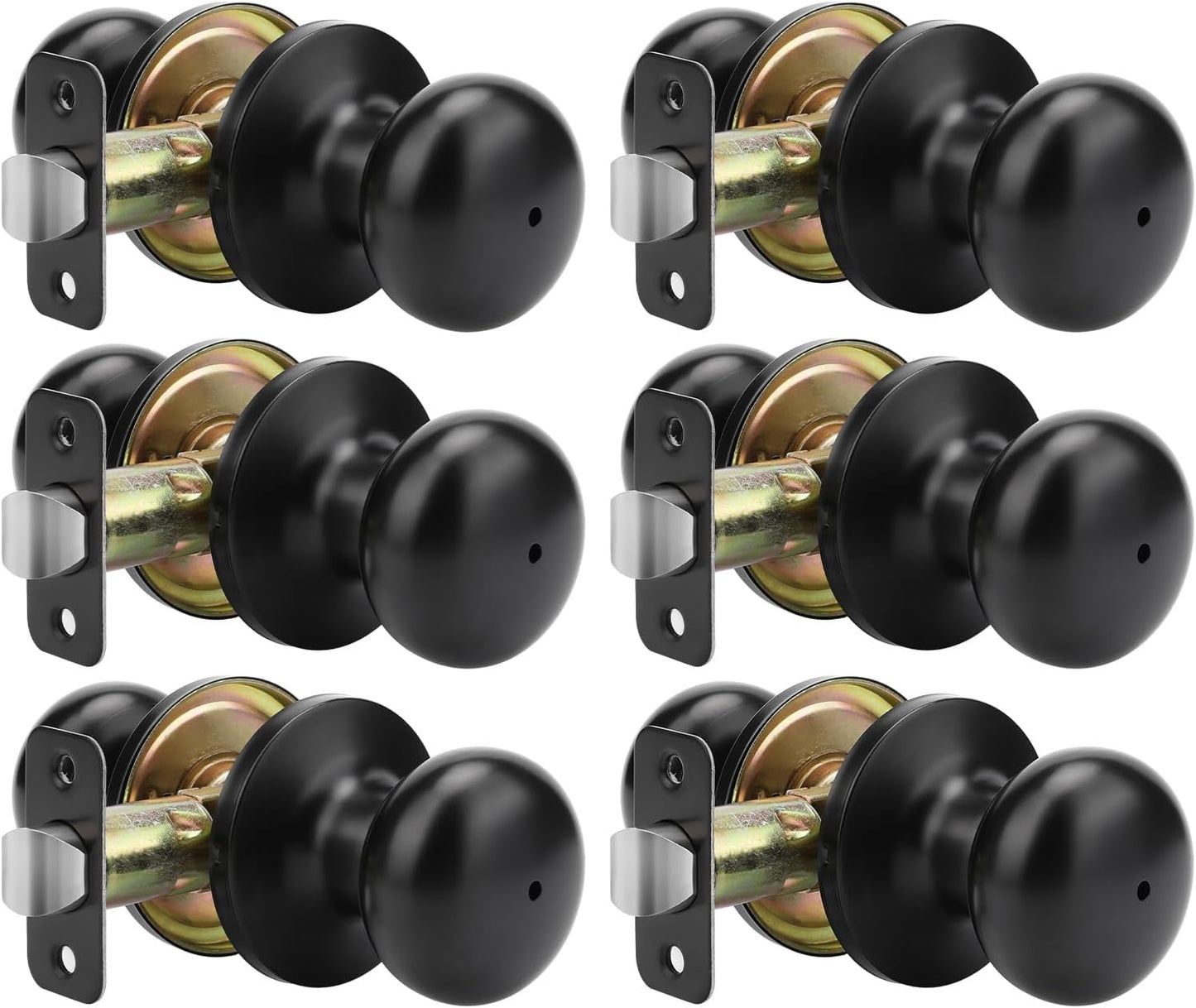 Goldenwarm Black Interior Door Knobs for Privacy and Style