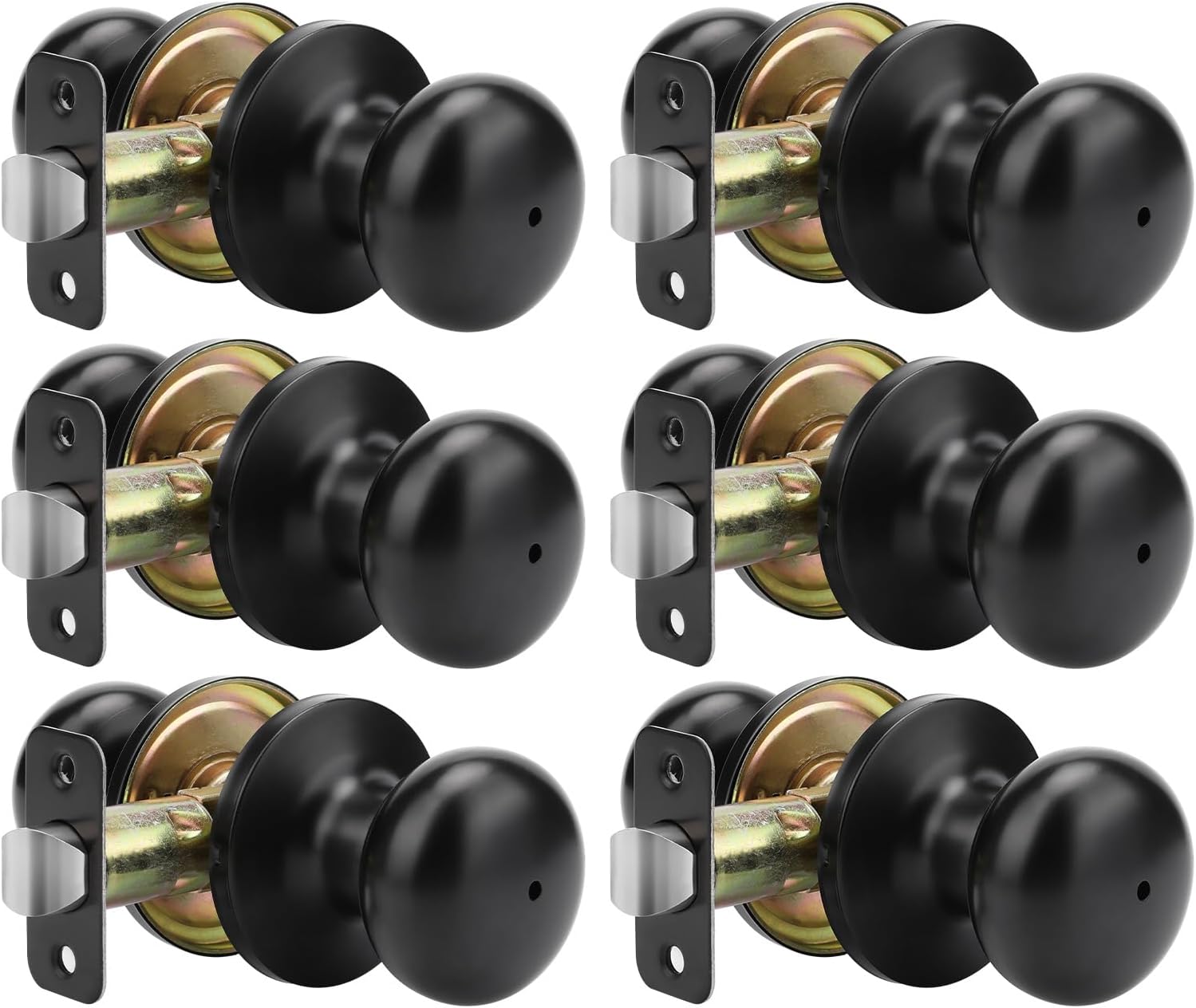 Goldenwarm Black Interior Door Knobs for Privacy and Style