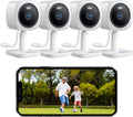 Hugolog 2K Indoor Outdoor Security Cameras - 4 Pack for Home Safety