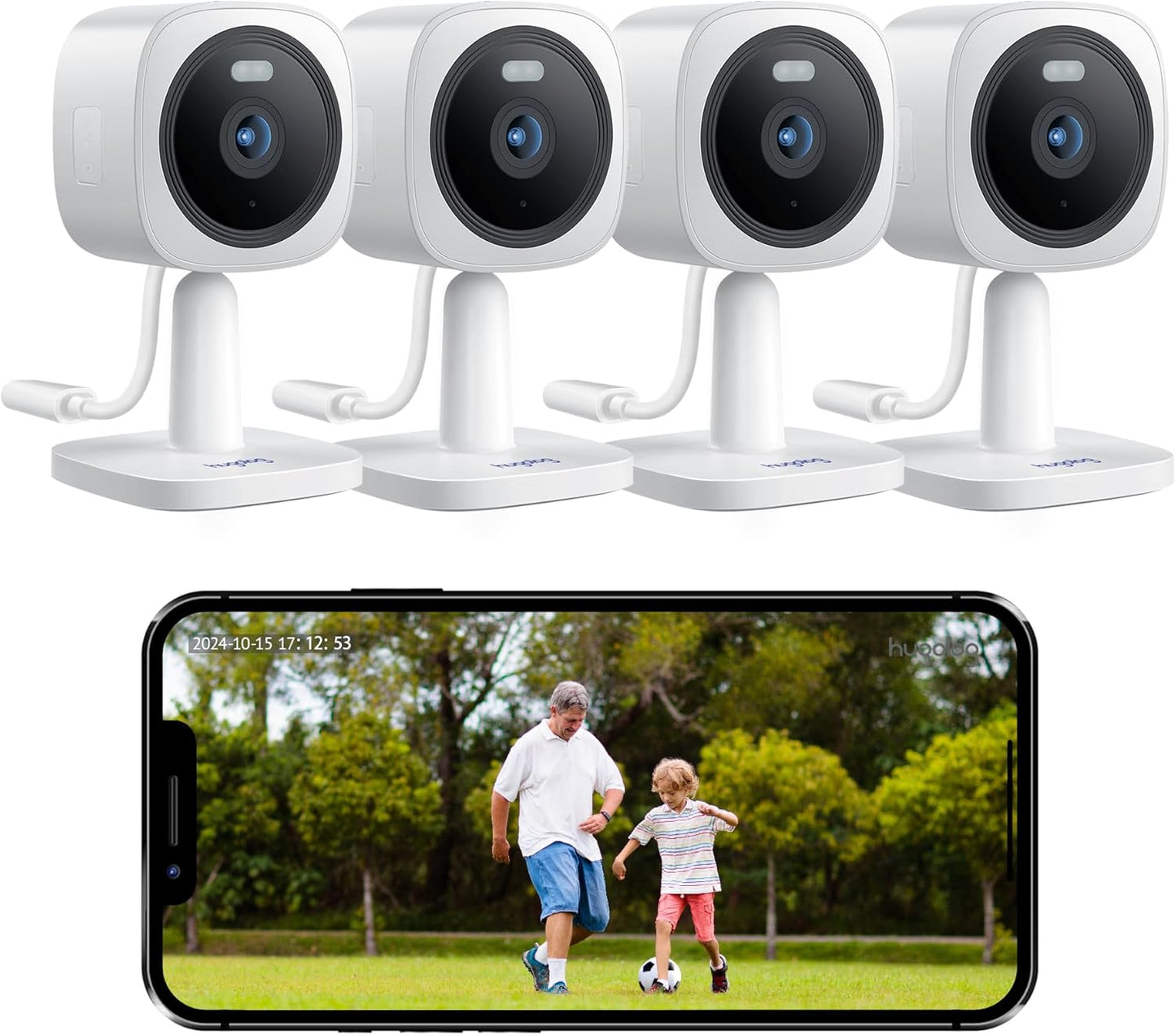 Hugolog 2K Indoor Outdoor Security Cameras with Night Vision