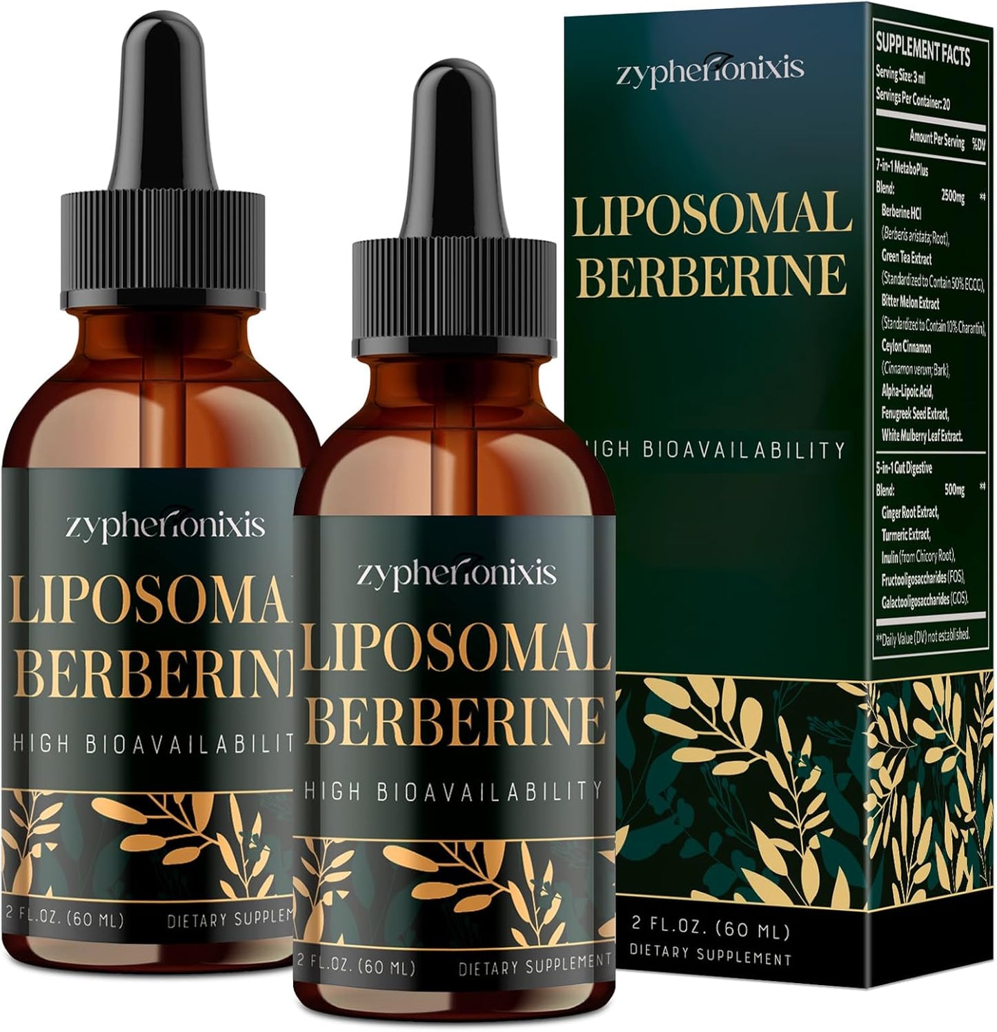 Liposomal Berberine HCL Supplement Liquid 3000mg for Health
