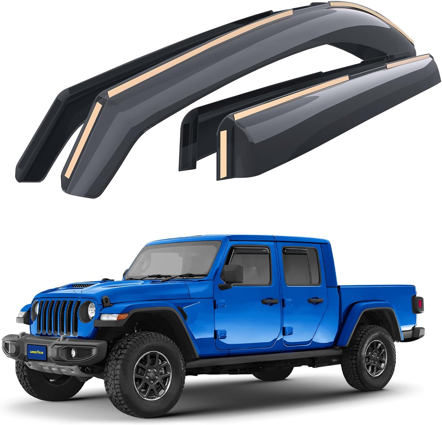 Goodyear Shatterproof In-Channel Window Deflectors for Jeep
