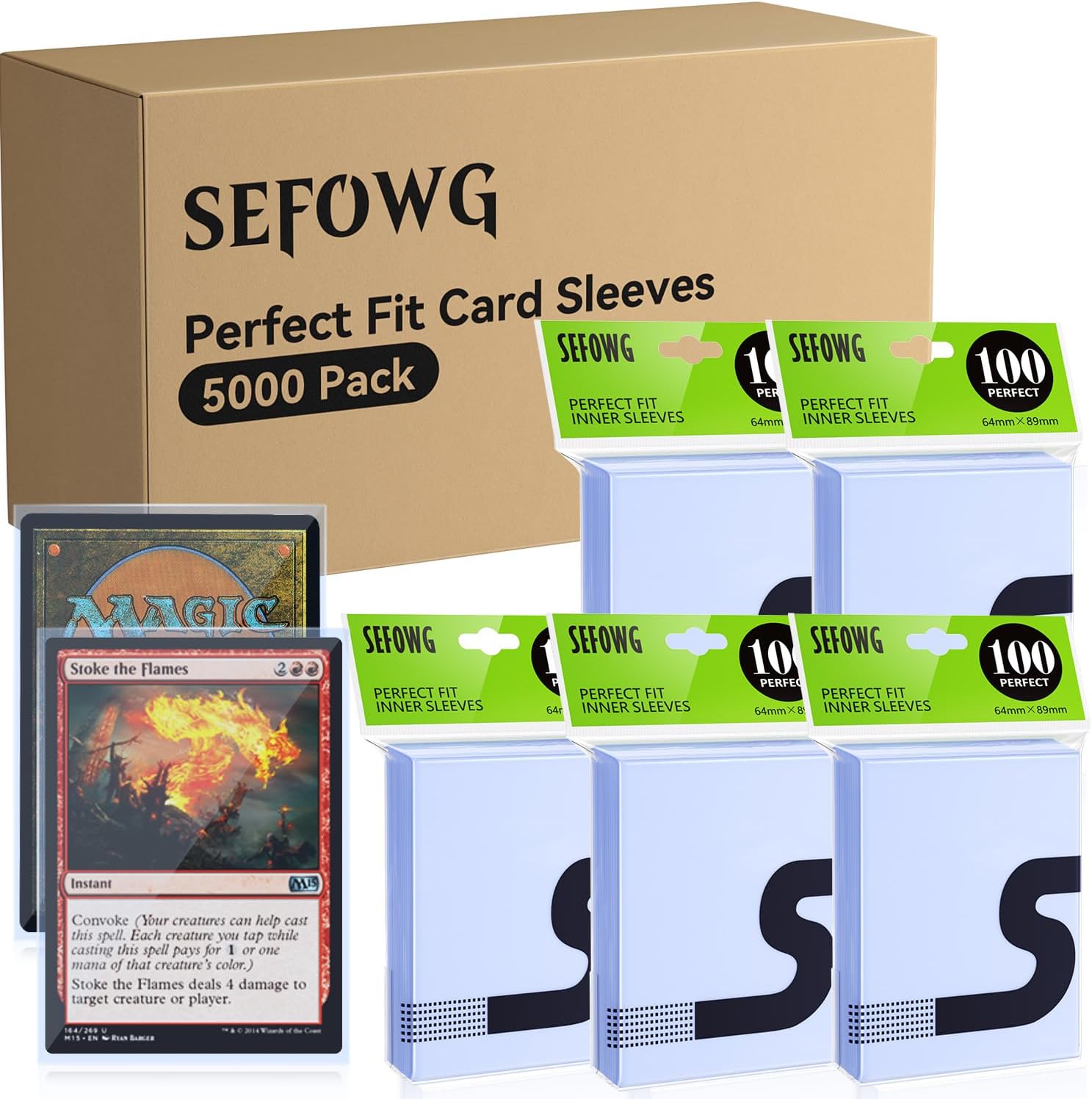 Perfect Fit Card Sleeves for TCG, MTG, PKM - 5000 Pack