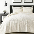 Luxury Pearl Velvet Quilt Set King Size - Soft Paisley-Stitch