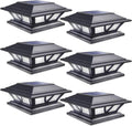 Solar Post Lights 6 Pack LED Deck Fence Cap Lights - 2 Color Modes